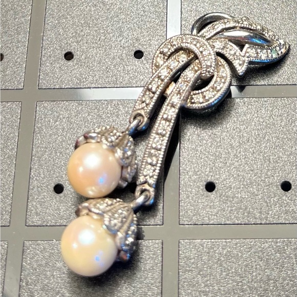 Sterling silver earrings with beautiful pearl drops vintage pierced❤️ - Picture 12 of 13